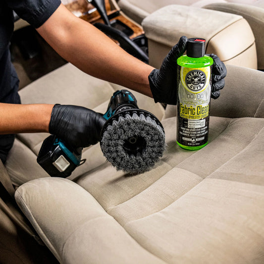 How do you clean car interior fabric?