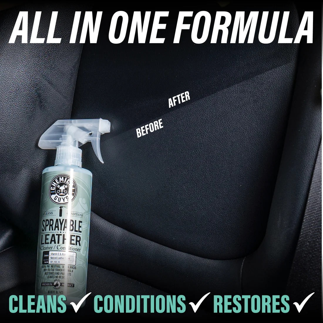 Sprayable Leather Cleaner & Conditioner with Vitamin E & Aloe Chemical Guys