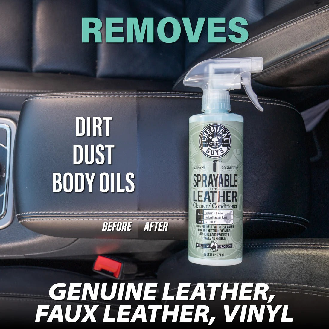 Sprayable Leather Cleaner & Conditioner with Vitamin E & Aloe Chemical Guys