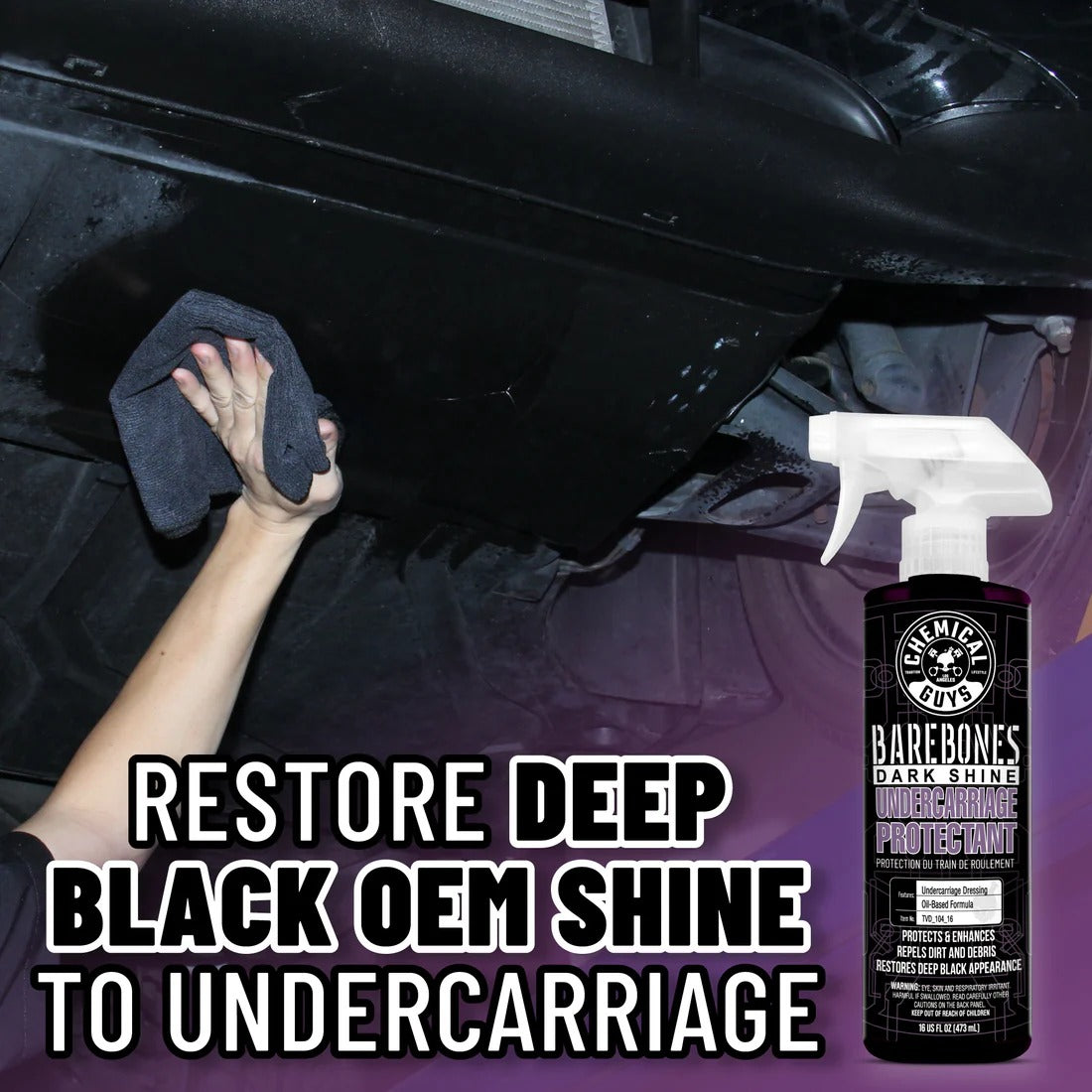 Bare Bones Undercarriage Spray-Dark Shine (16oz) Chemical Guys