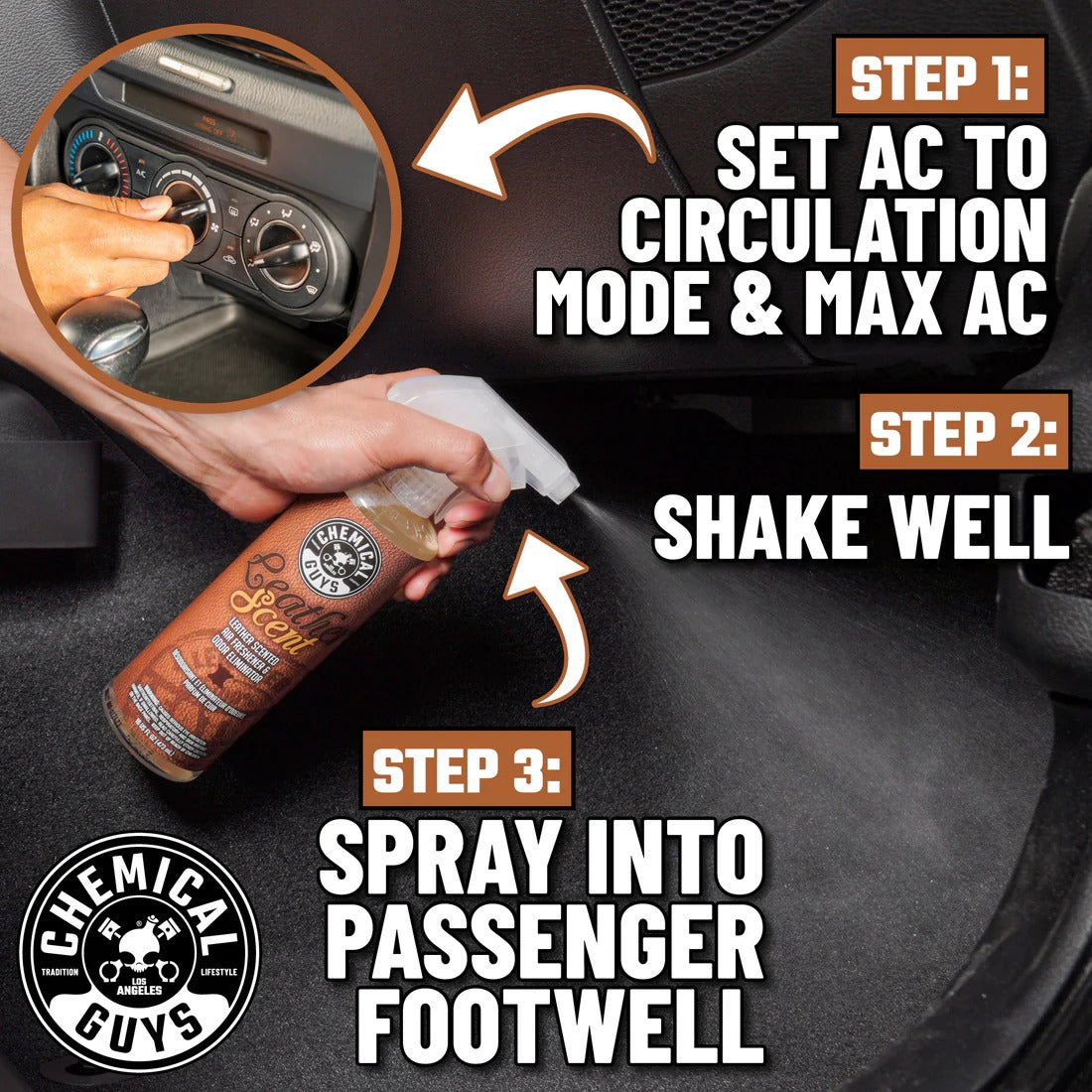 Leather Scent Premium Air Fragrance & Freshener Chemical Guys
