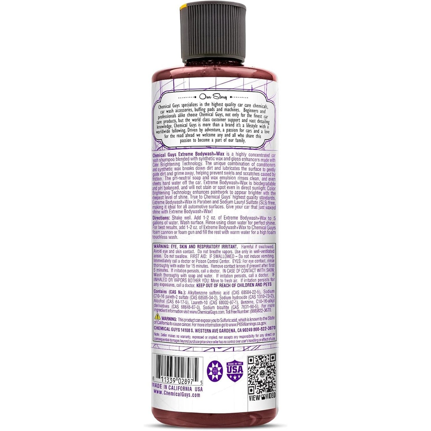 Extreme Body Wash and Wax Car Wash Soap (16 oz) Chemical Guys