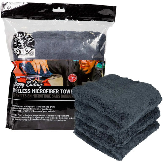 Happy Ending Towel 3 Pack (Black) - Chemical Guys