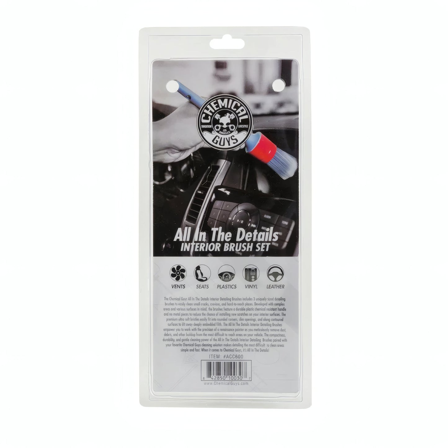 All in The Details Interior Detailing Brushes (3 Brushes) - Chemical Guys