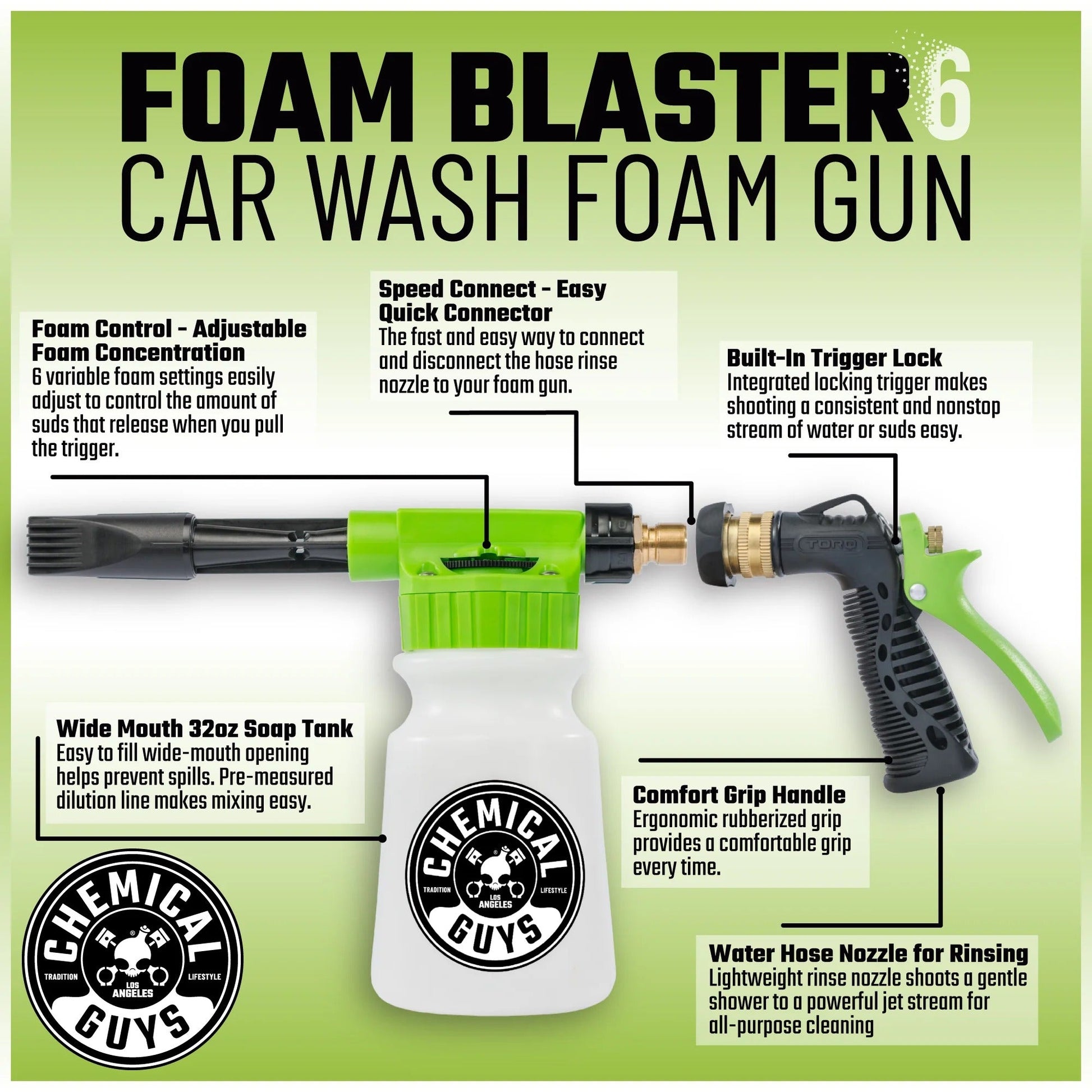 Foam Blaster 6 Hose Snow Foam Gun - Chemical Guys