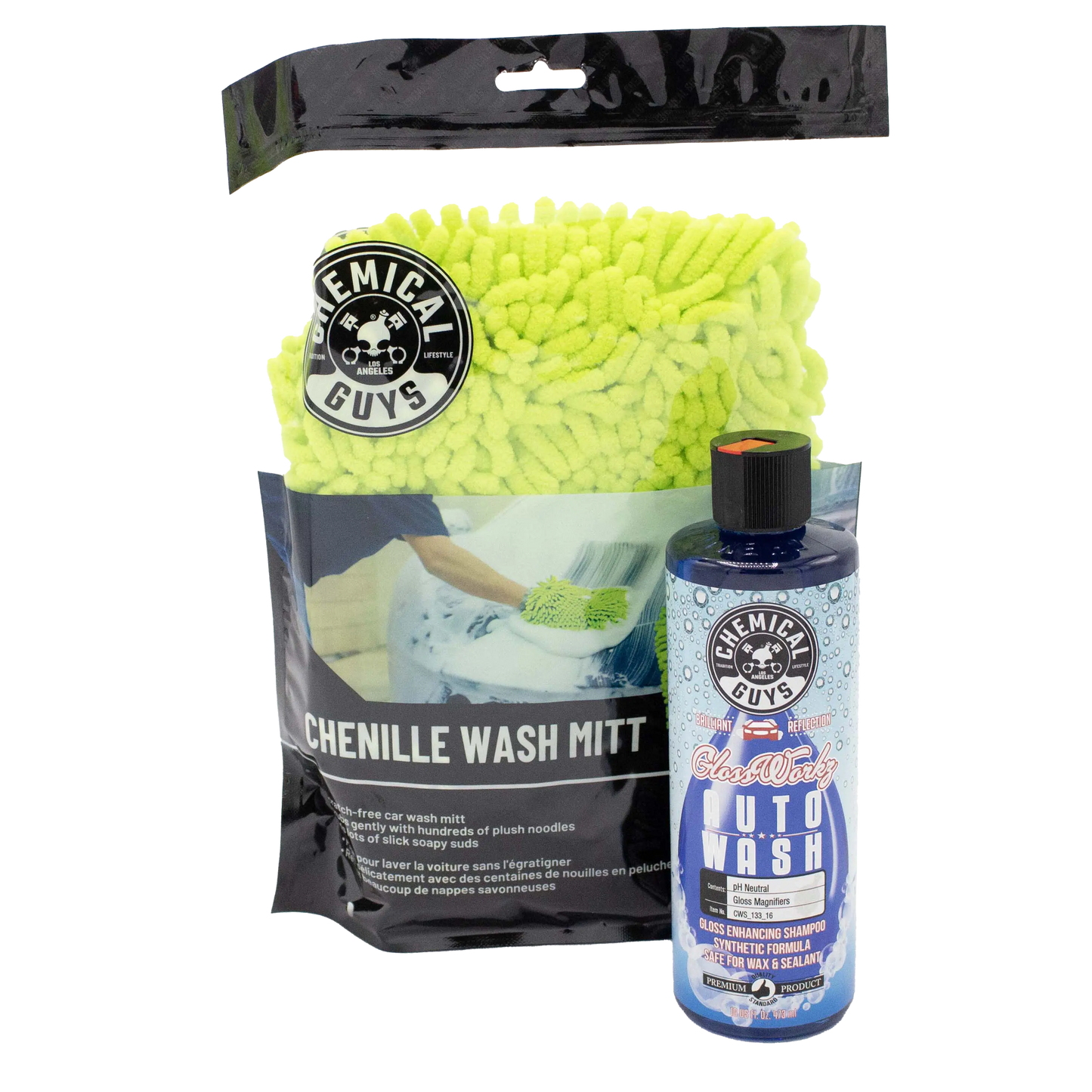 Glossworkz Auto Wash Shampoo & Chenille Wash Mitt Bundle / Kit