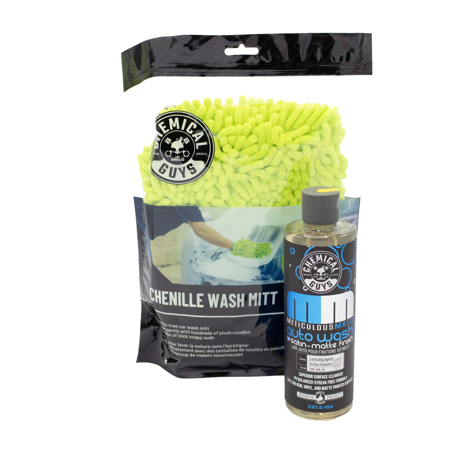 Meticulous Matt Car Wash & Chenille Wash Mitt Bundle / Kit - Chemical Guys