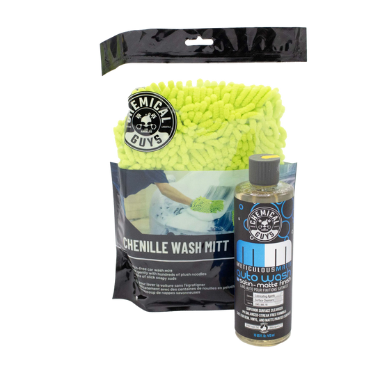 Meticulous Matt Car Wash & Chenille Wash Mitt Bundle / Kit - Chemical Guys