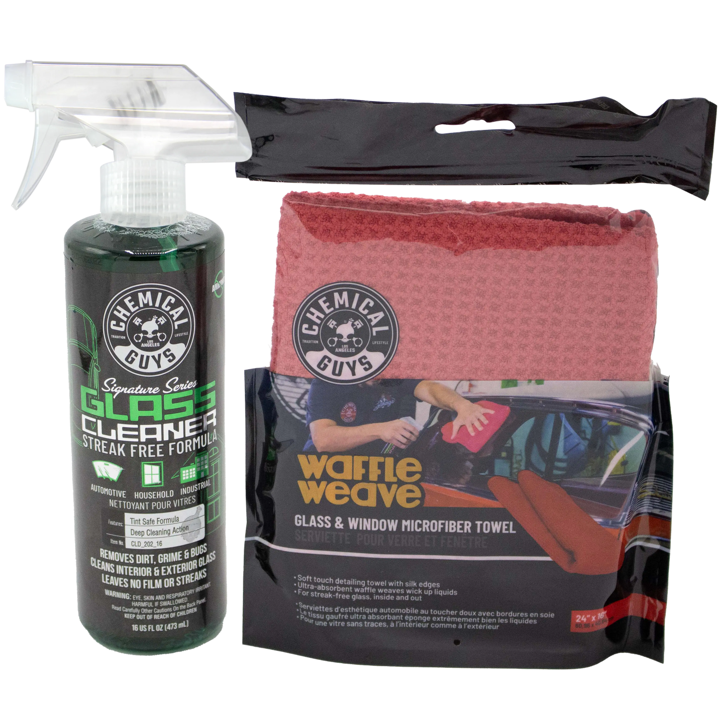 Signature Series Glass Cleaner & Waffle Weave Towel Bundle / Kit Chemical Guys