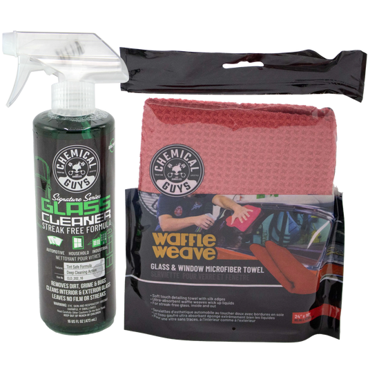 Signature Series Glass Cleaner & Waffle Weave Towel Bundle / Kit Chemical Guys