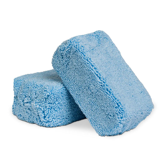 Premium Grade Microfiber Applicators, Blue 2" X 4" X 6" 2 Pk Chemical Guys
