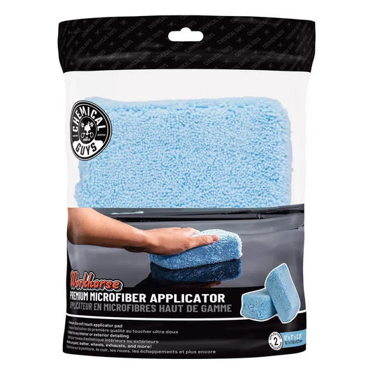 Premium Grade Microfiber Applicators, Blue 2" X 4" X 6" 2 Pk Chemical Guys