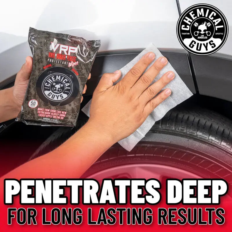 VRP Protectant Car Wipes for Vinyl, Rubber, and Plastic (50 Wipes) - Chemical Guys