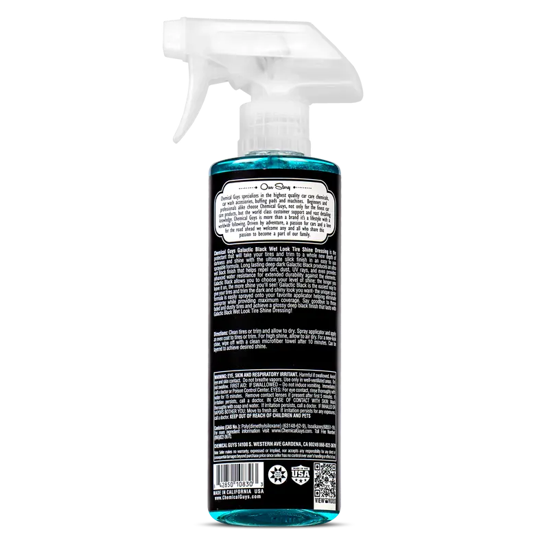 Galactic Black Wet Look Tire Shine & Applicator Pad Bundle / Kit - Chemical Guys