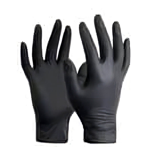 Premium Thick Disposable Black Nitrile Gloves Latex Free (100 Pack)