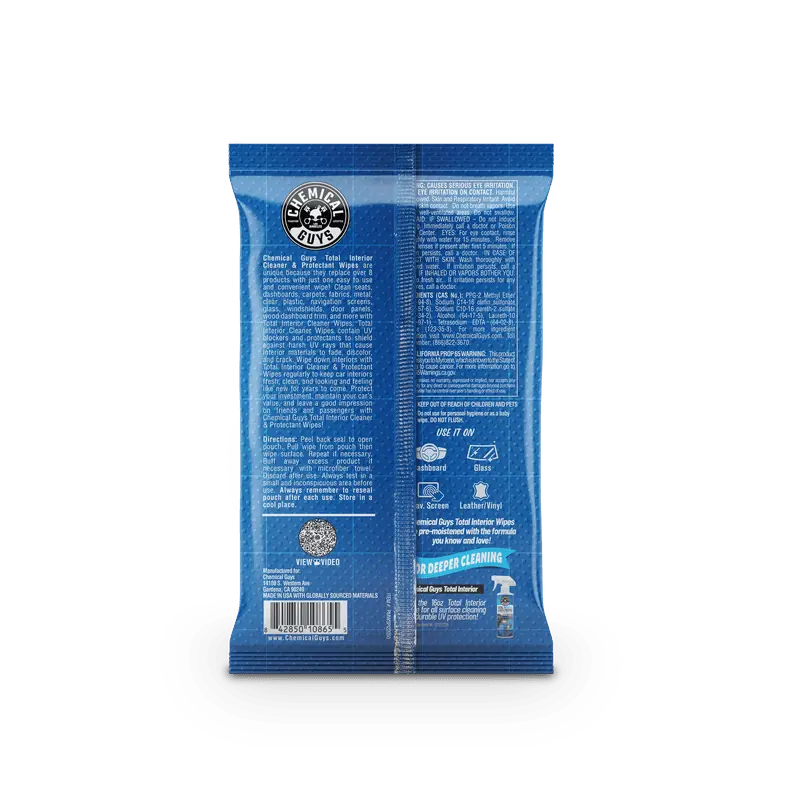 Total Interior Cleaner & Protectant Car Cleaning Wipes Chemical Guys