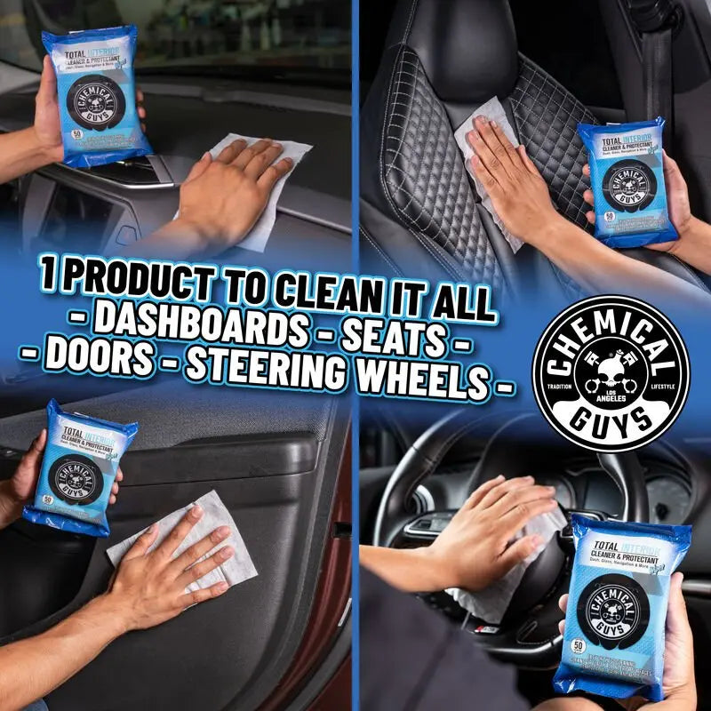 Total Interior Cleaner & Protectant Car Cleaning Wipes Chemical Guys
