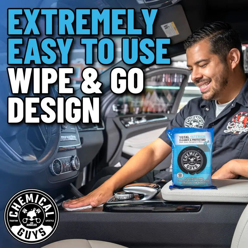 Total Interior Cleaner & Protectant Car Cleaning Wipes Chemical Guys