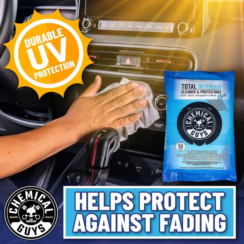 Total Interior Cleaner & Protectant Car Cleaning Wipes Chemical Guys