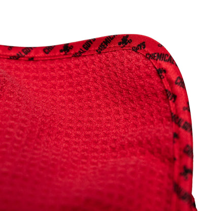 Waffle Weave Glass and Window Microfiber Towel, Red 24" X 16"