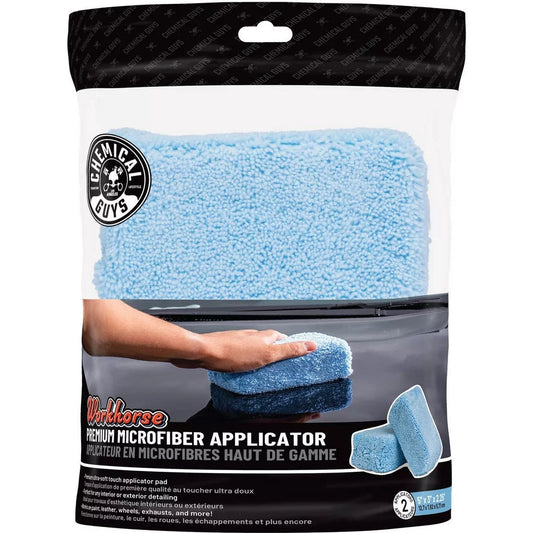 Premium Grade Microfiber Applicators, Blue 2" X 4" X 6" 2 Pk Chemical Guys
