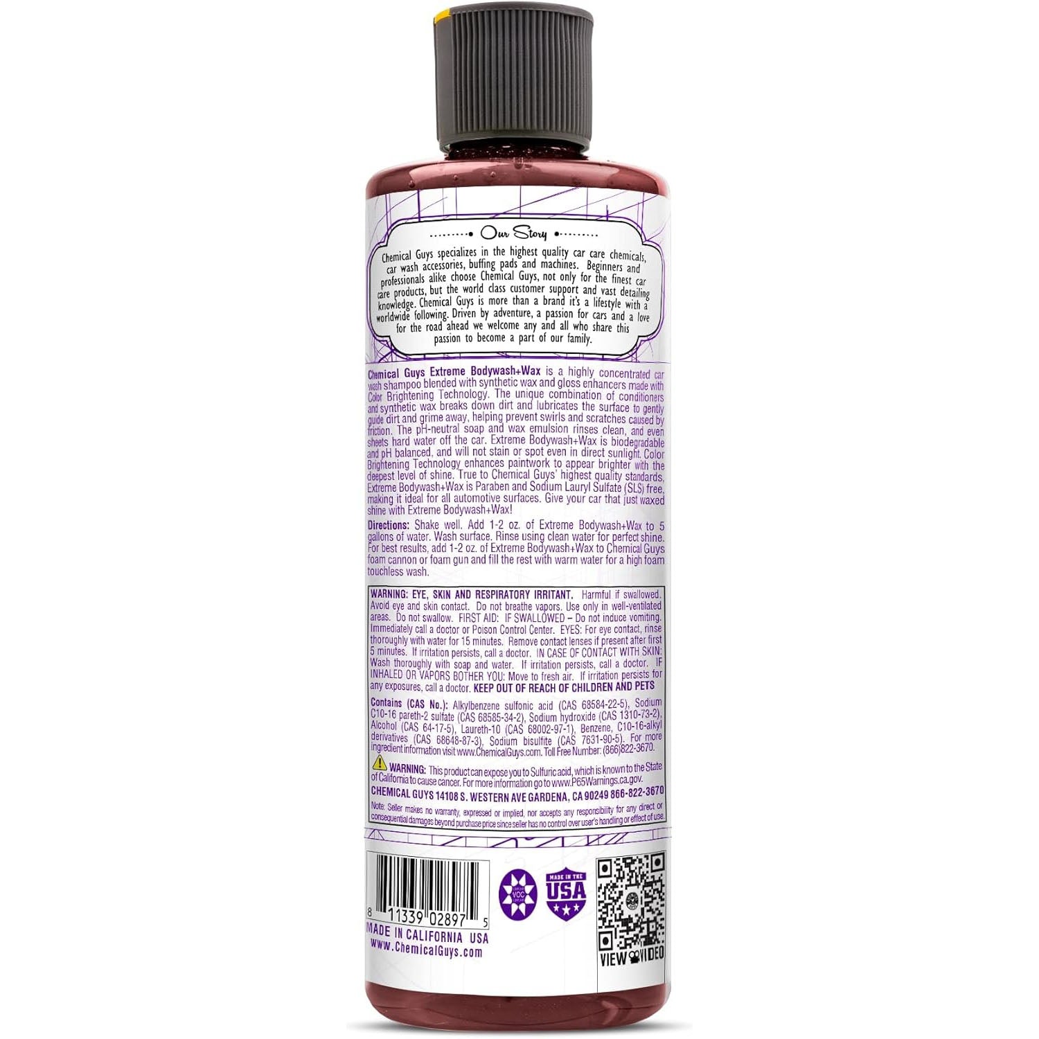 Extreme Body Wash and Wax Car Wash Soap (16 oz) Chemical Guys