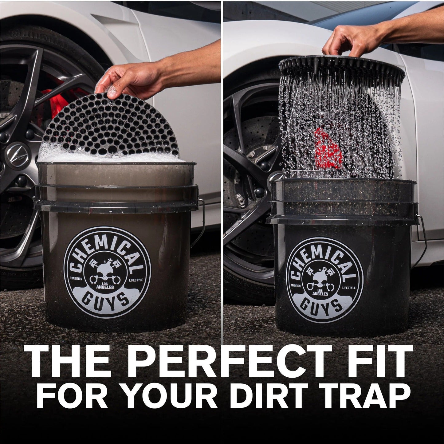Heavy Duty Ultra Clear Smoked Obsidian Black Bucket (4.25 Gal) Chemical Guys