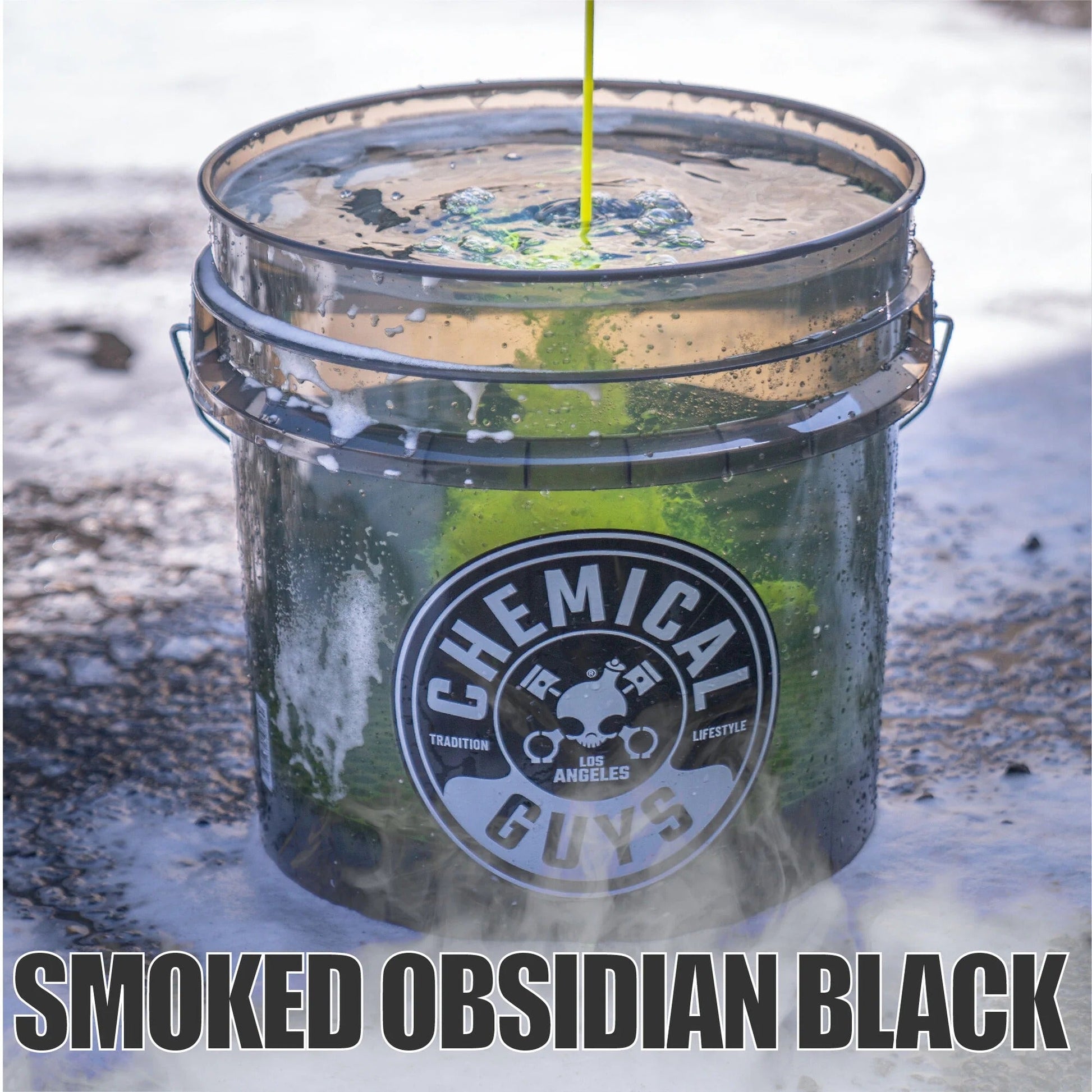 Heavy Duty Ultra Clear Smoked Obsidian Black Bucket (4.25 Gal) Chemical Guys