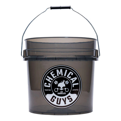 Heavy Duty Ultra Clear Smoked Obsidian Black Bucket (4.25 Gal) Chemical Guys