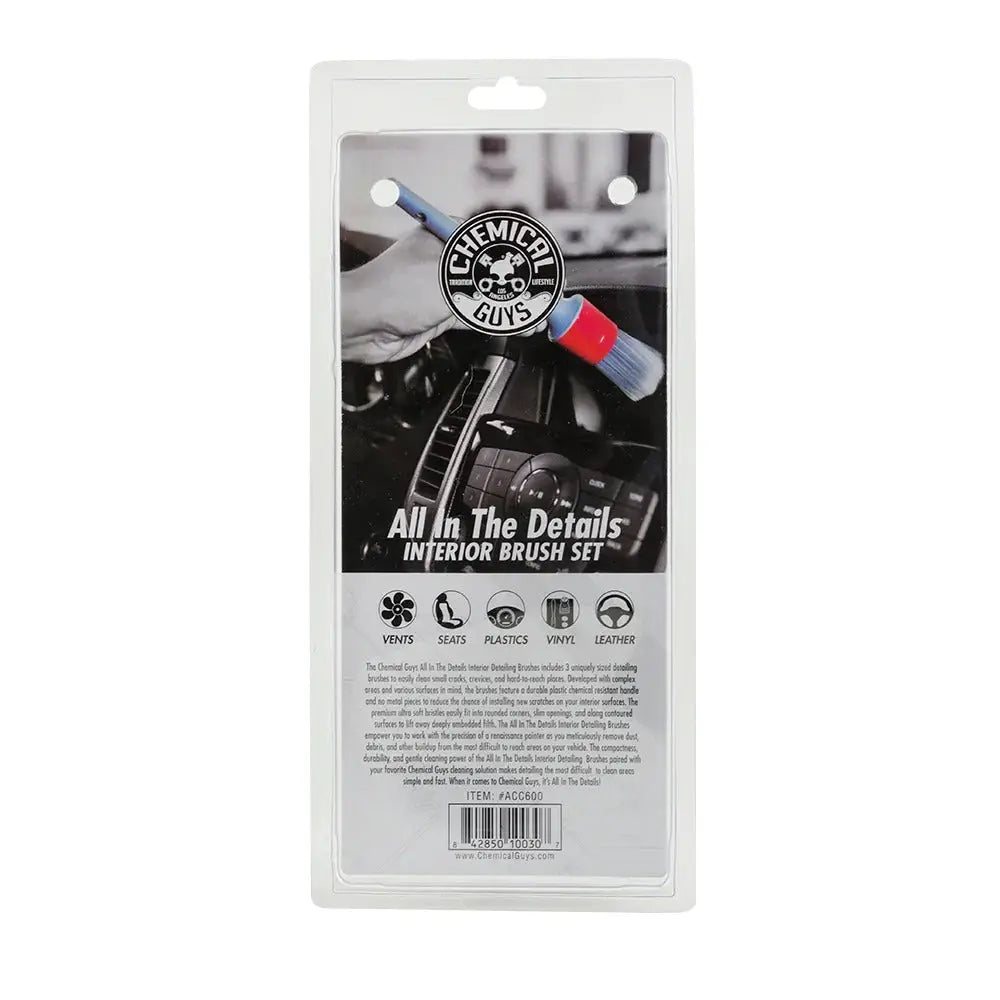 All in The Details Interior Detailing Brushes (3 Brushes) Chemical Guys