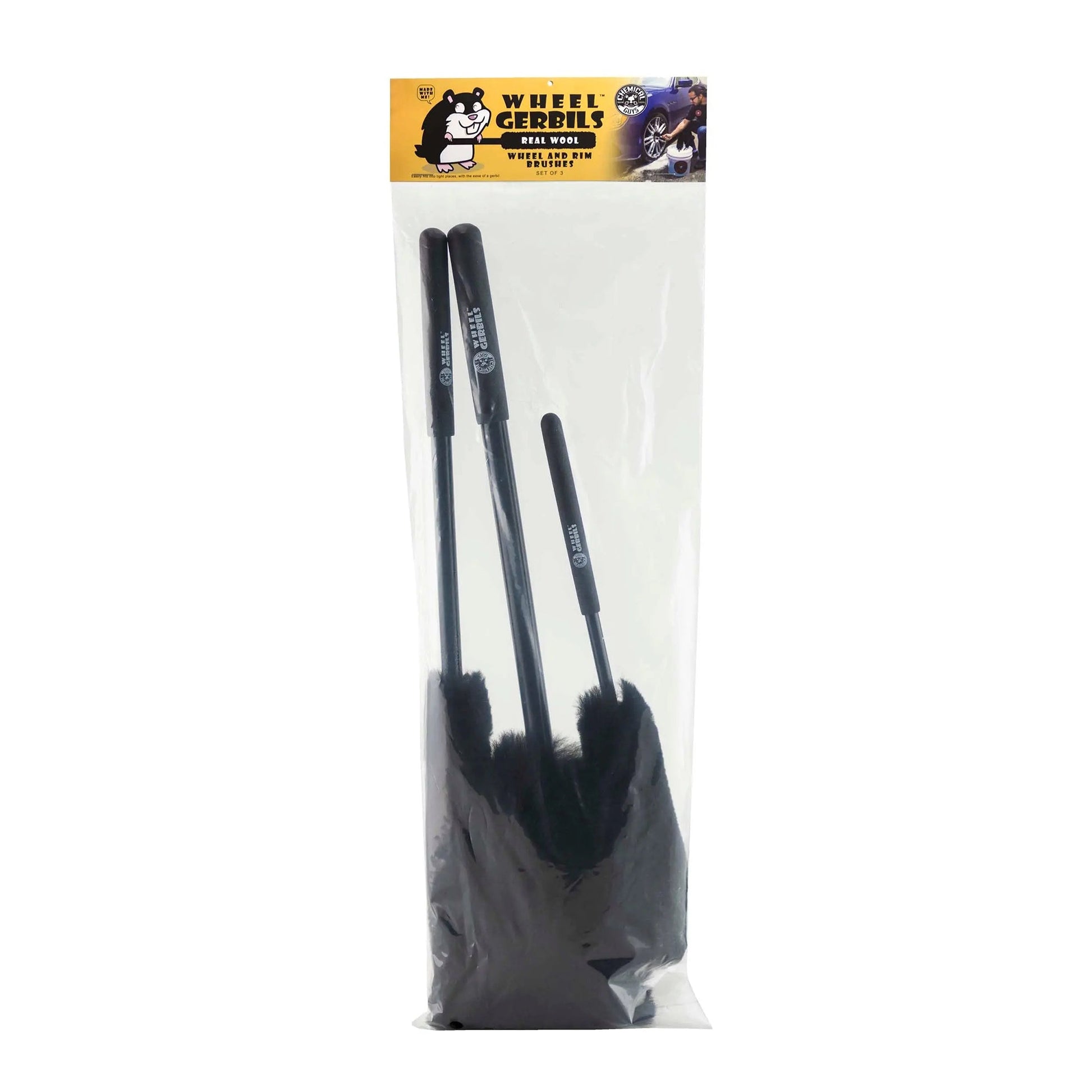 Extended Reach Wheel Gerbils Wheel and Rim Brushes (3 Brushes) - Chemical Guys