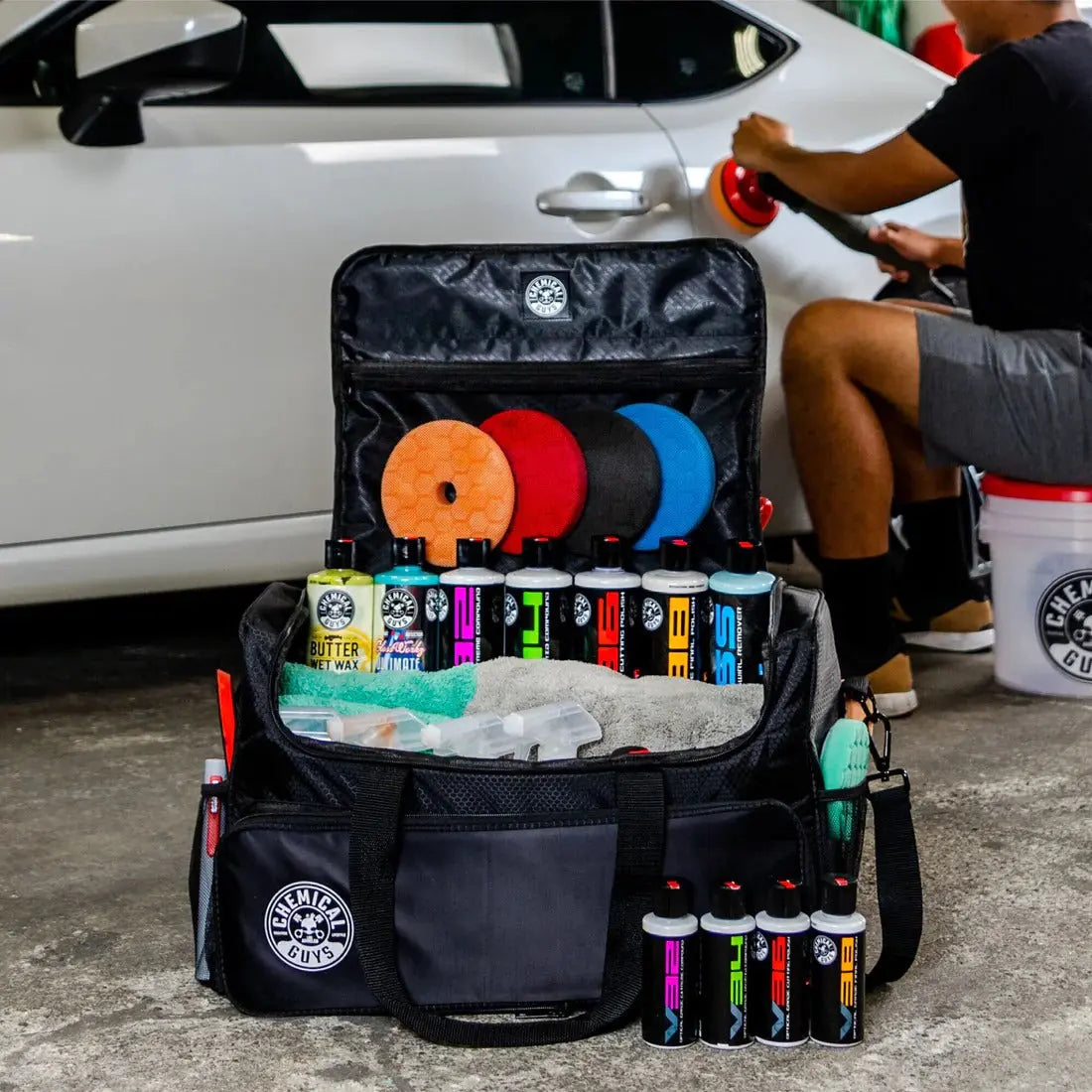 Arsenal Range Trunk Organizer & Detailing Bag With Polisher Pocket Chemical Guys