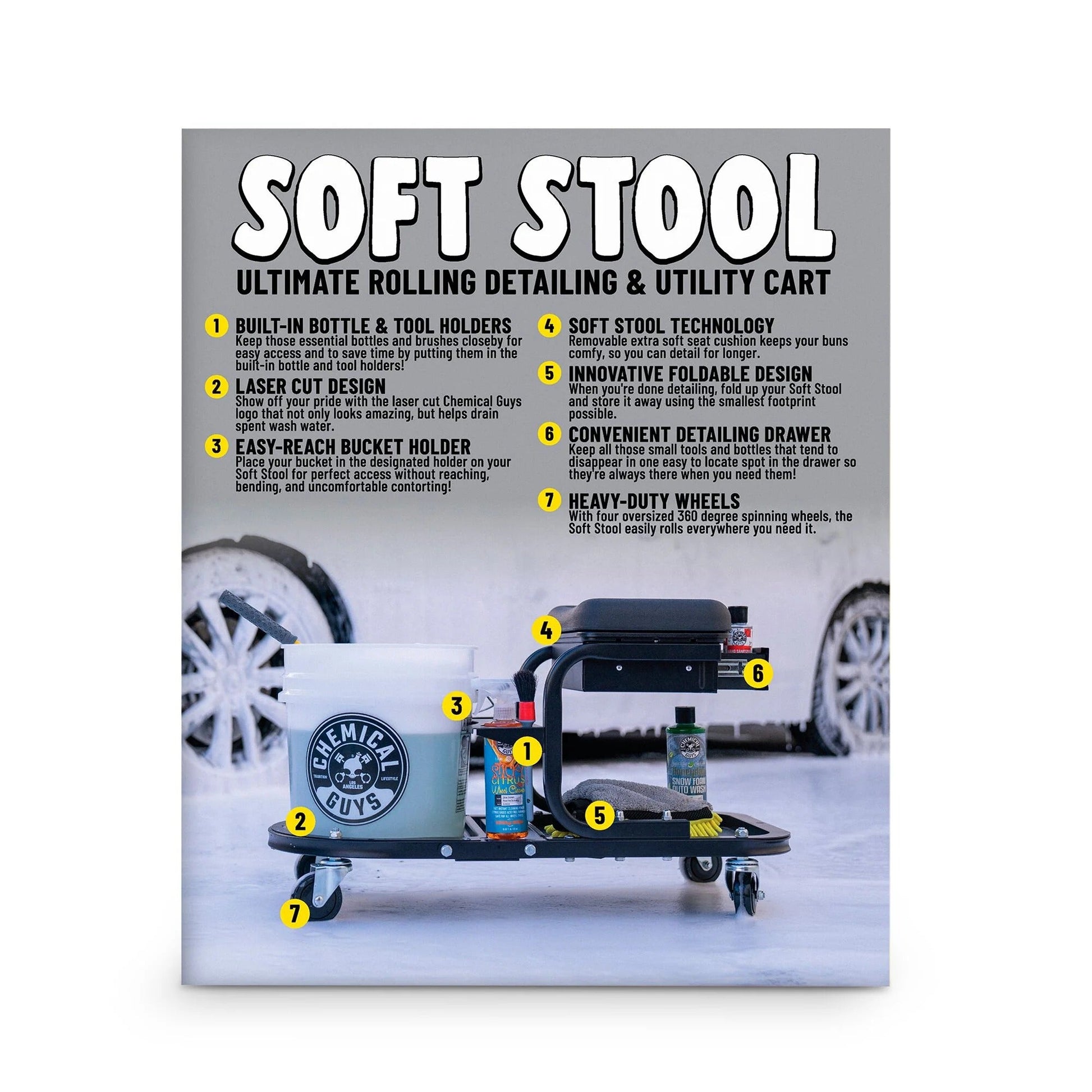 Soft Stool Ultimate Utility Detailing Cart - Chemical Guys
