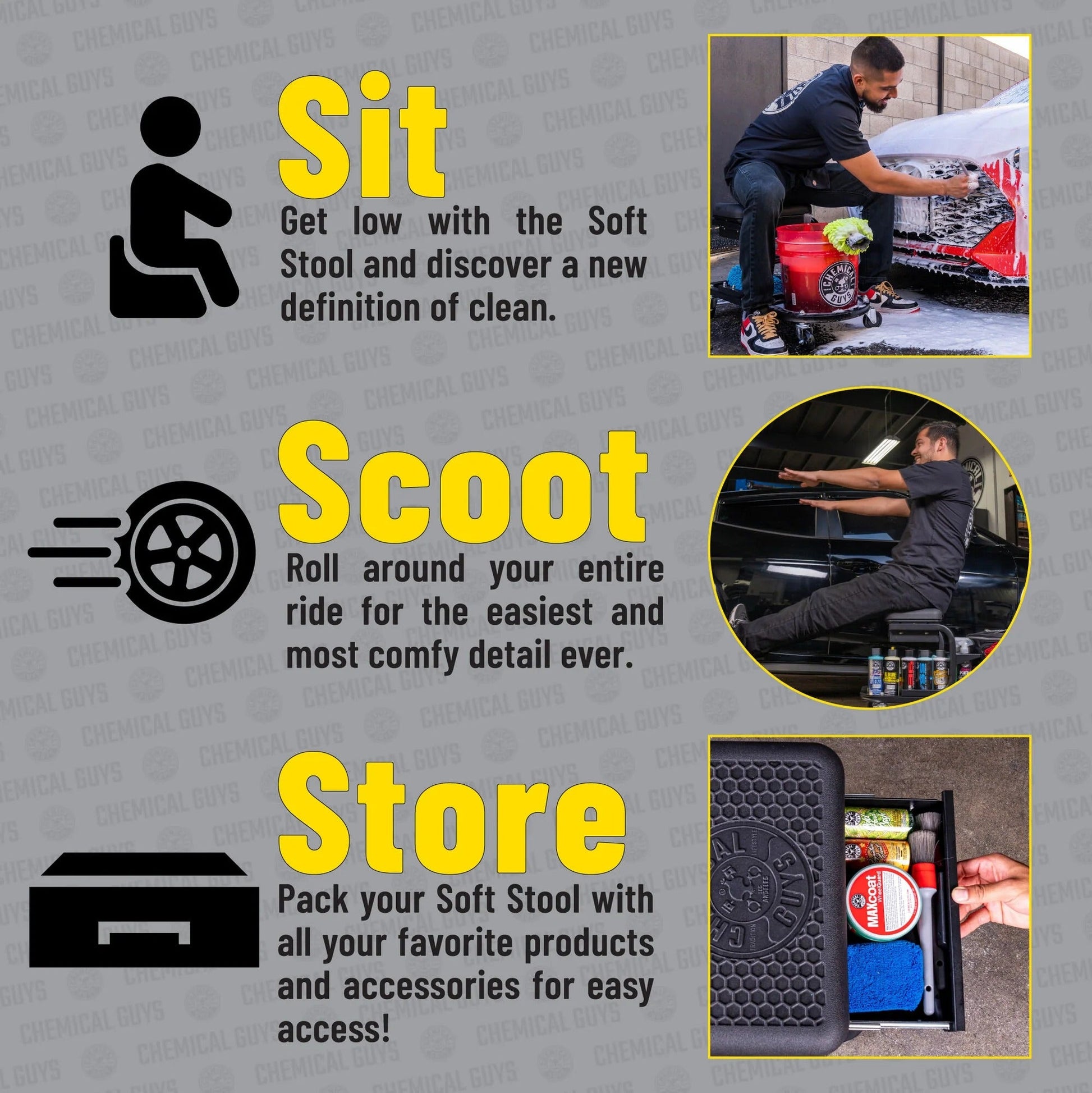 Soft Stool Ultimate Utility Detailing Cart - Chemical Guys