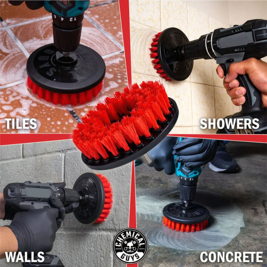 Carpet Brush With Drill Attachment (Red) - Chemical Guys