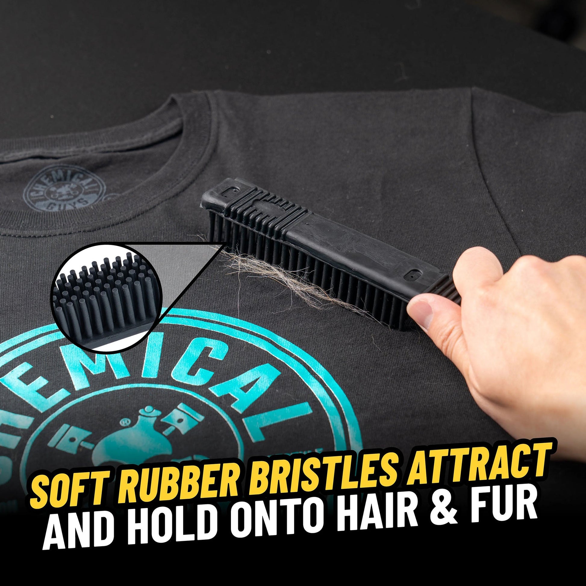Rubber Pet Hair Removal Brush - Chemical Guys