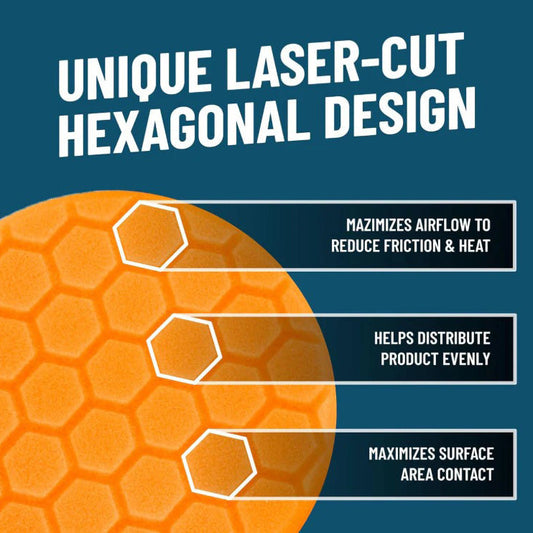 Hex-Logic Pad Orange Medium-Heavy Cut Pad - Chemical Guys