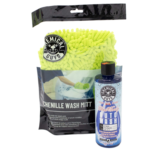 Glossworkz Auto Wash Shampoo & Chenille Wash Mitt Bundle / Kit