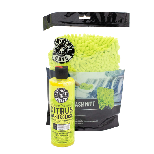 Citrus Wash & Gloss Shampoo with Chenille Wash Mitt Bundle / Kit
