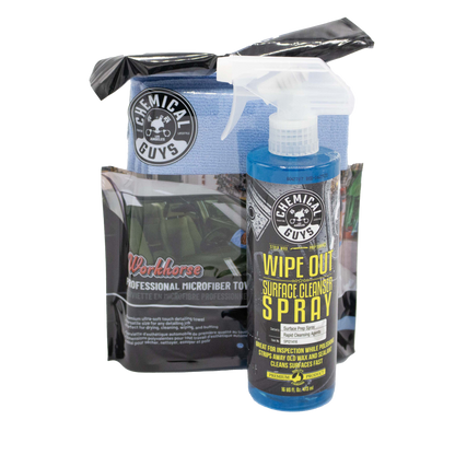 Wipe Out Surface Cleaner & Workhorse Microfiber Towel Bundle / Kit