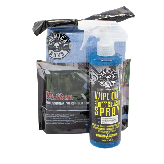 Wipe Out Surface Cleaner & Workhorse Microfiber Towel Bundle / Kit
