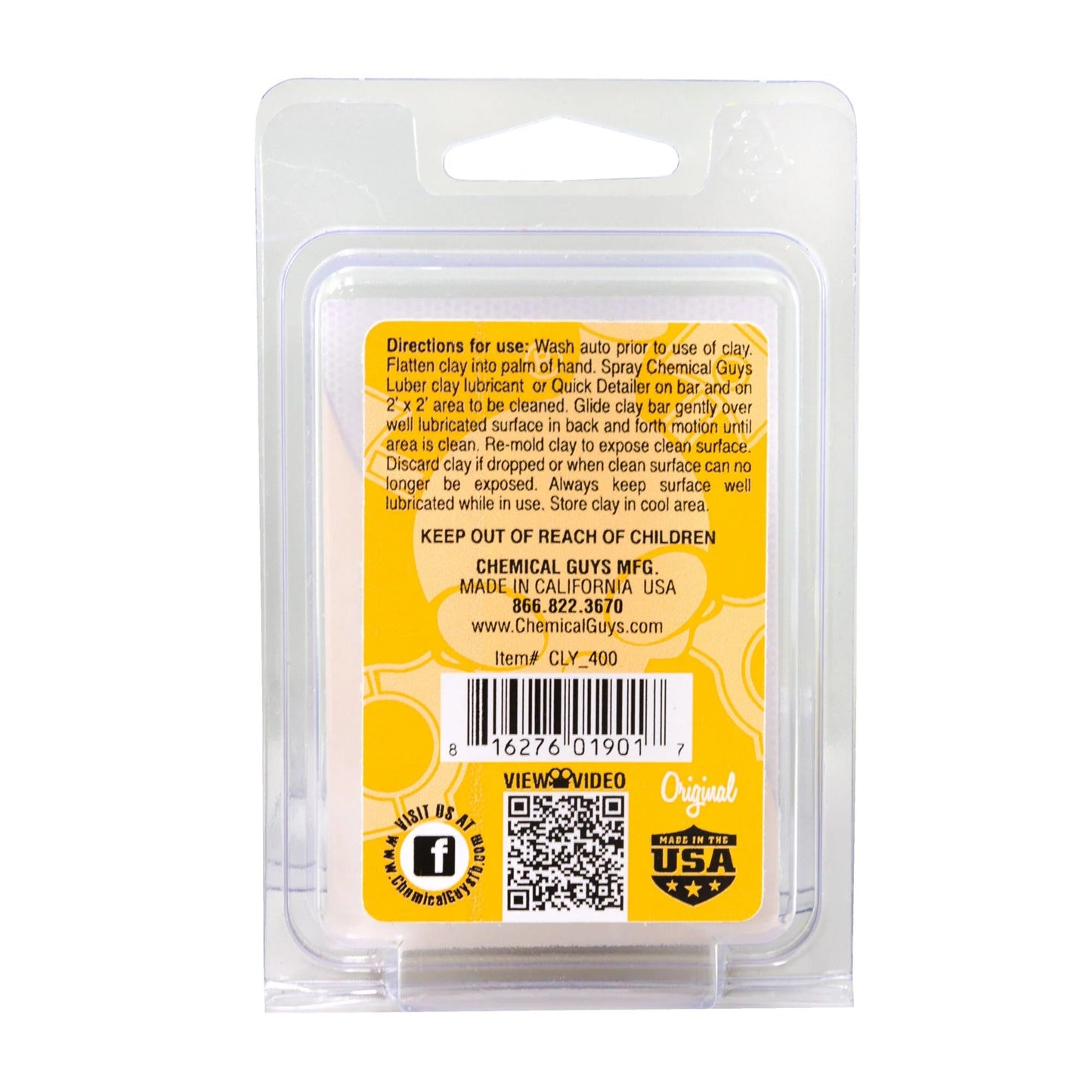 OG Clay Bar (Light/Medium Duty, Yellow) - Chemical Guys
