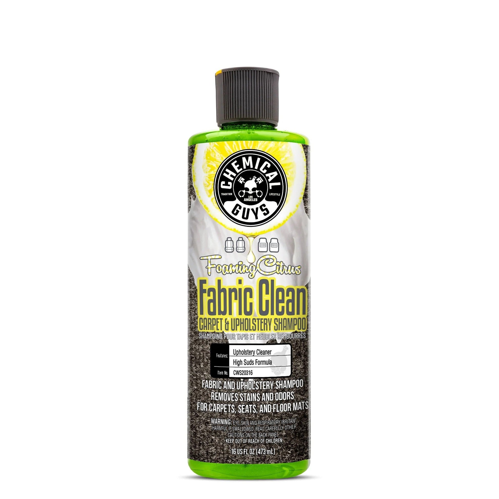 Foaming Citrus Fabric Clean Carpet & Upholstery Shampoo (16oz) - Chemical Guys