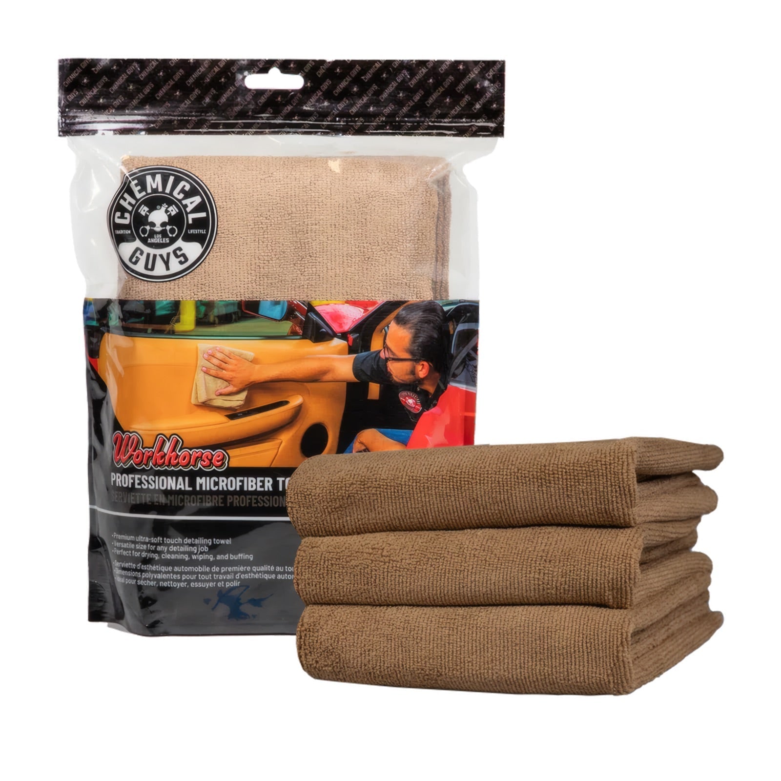 Workhorse Professional Grade Microfiber Towel 3 Pack Chemical Guys