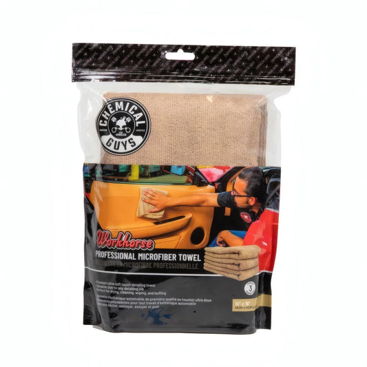 Workhorse Professional Grade Microfiber Towel 3 Pack Chemical Guys