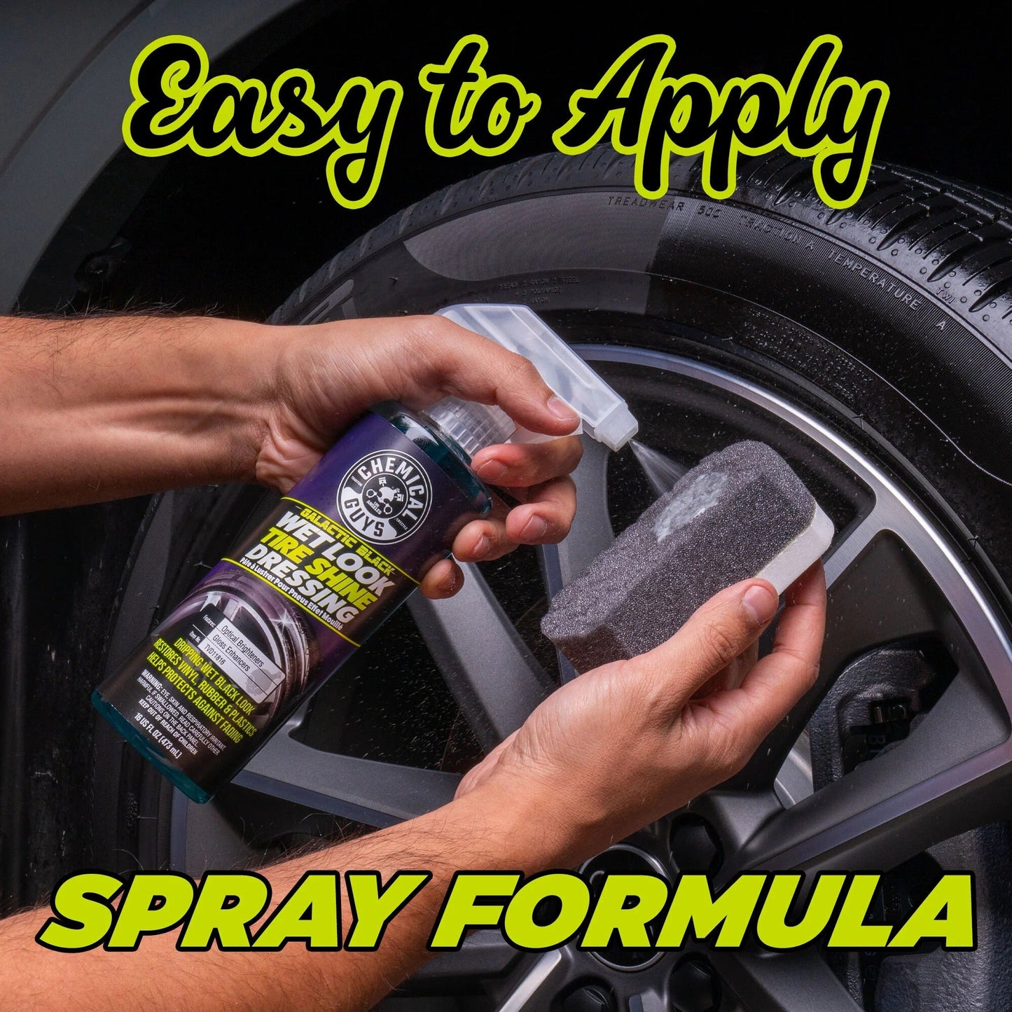 Galactic Black Wet Look Tyre Shine Dressing (16oz) Chemical Guys