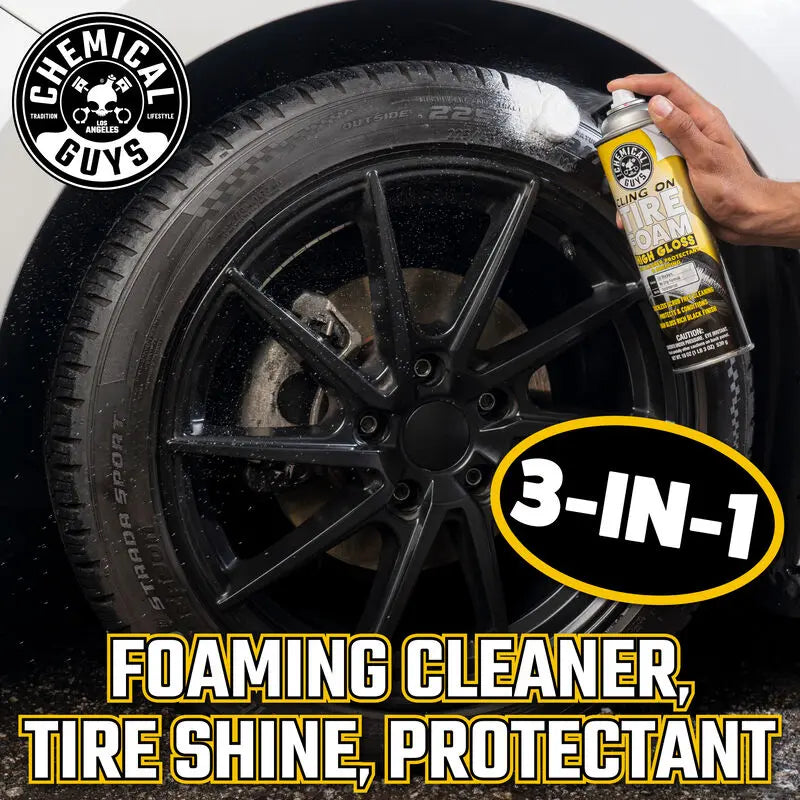 Cling on Tire Foam High Gloss 3 in 1 Cleaner, Protectant & Dressing