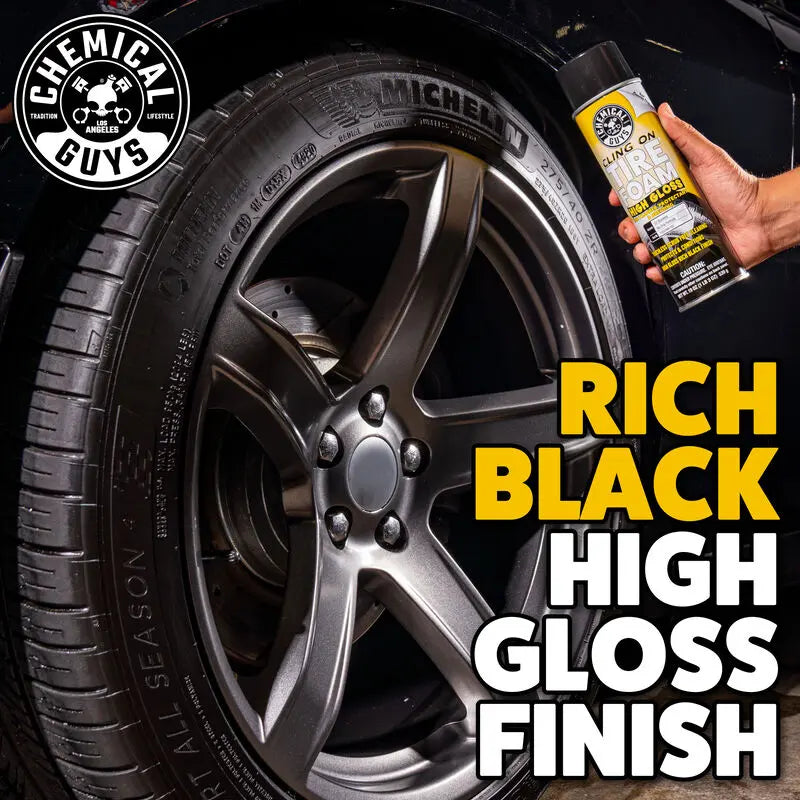 Cling on Tire Foam High Gloss 3 in 1 Cleaner, Protectant & Dressing