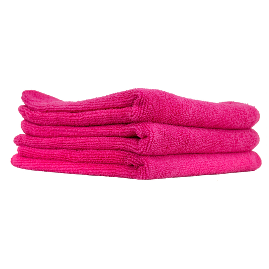 Ultrafine Microfiber Towels, Pink- 15" x 15" (3 Pk)