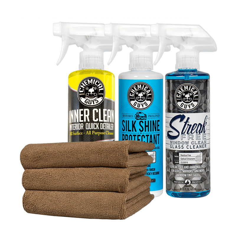 Quick & Easy Interior Kit Inc Inner Clean, Silk Shine, Streak Free Chemical Guys